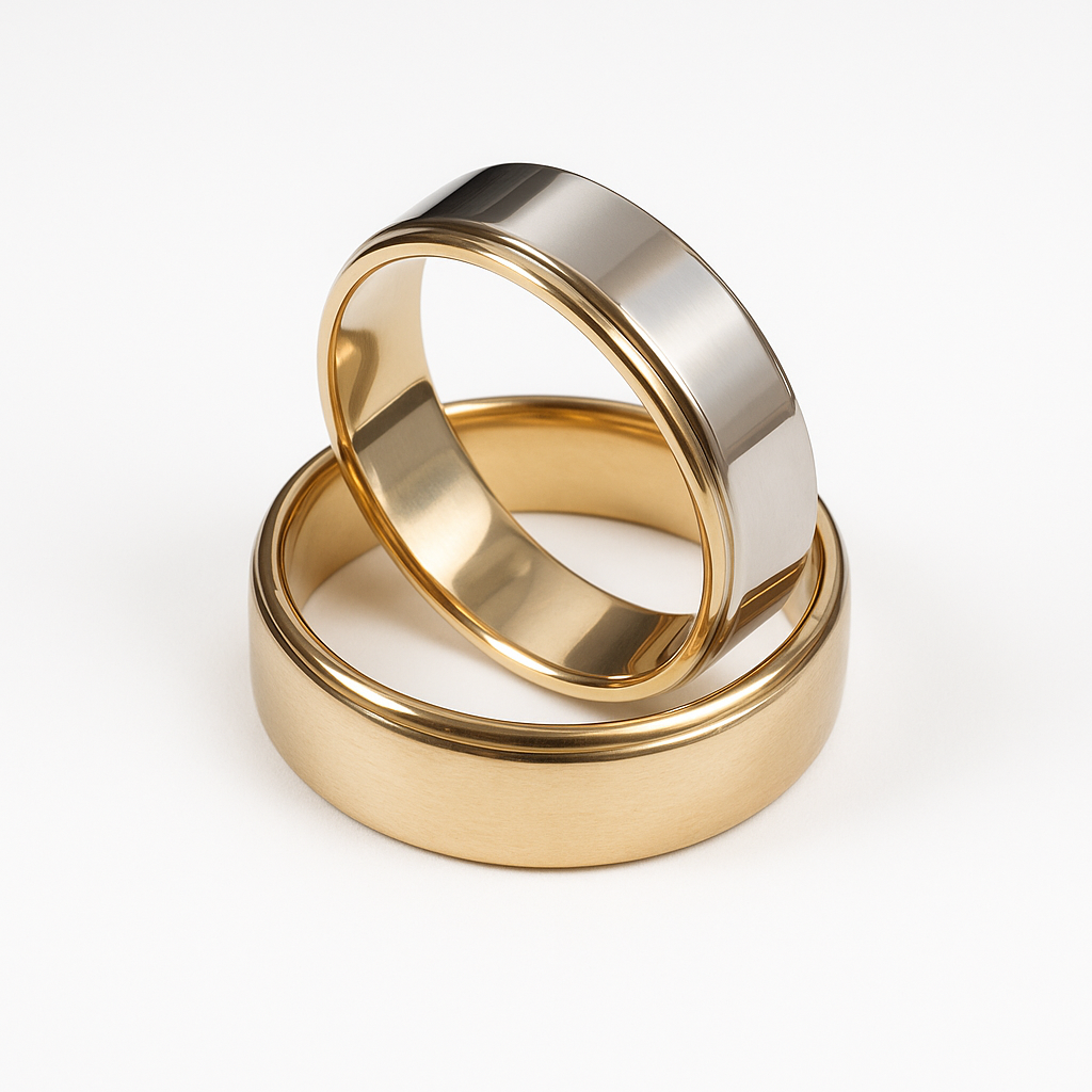 Argollas de matrimonio oro blanco y amarillo